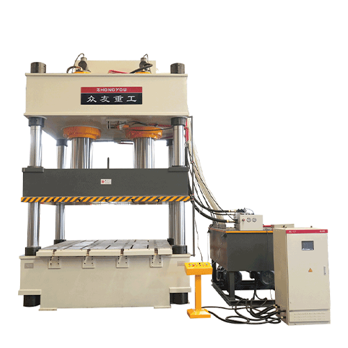 Wood chip tray hydraulic press