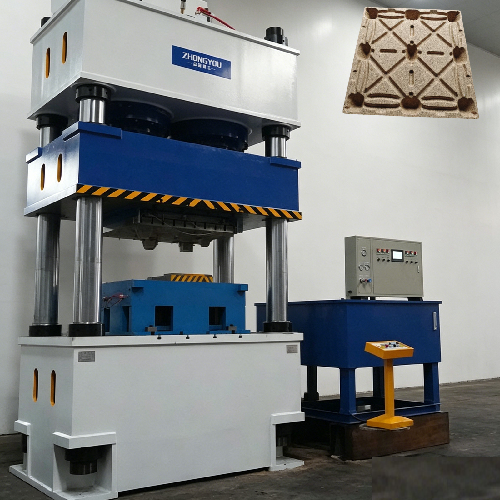 molded pallet hot press